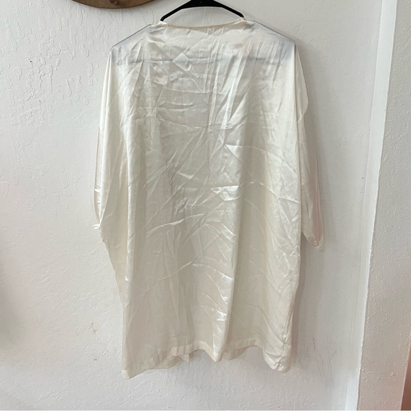 Victoria Secret 90s Satin Bridal White Lace Sequin Mini Kimono Robe One Size - Picture 6 of 8